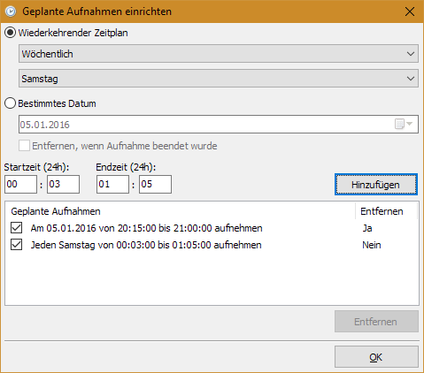 Streamwriter: Aufgabenplanung