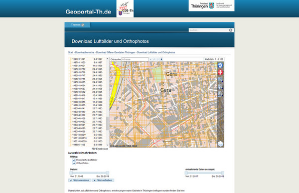 Screenshot: Geoportal Thüringen