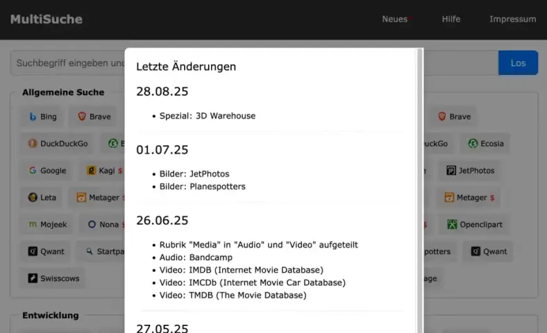 Screenshot der Multisuche